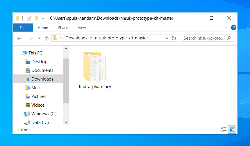 Screenshot of the renamed folder.